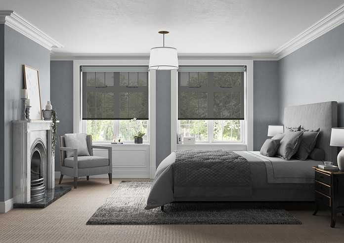 Rimini (Blackout), Grey & Optima Black - Double Roller Blind - Image 6
